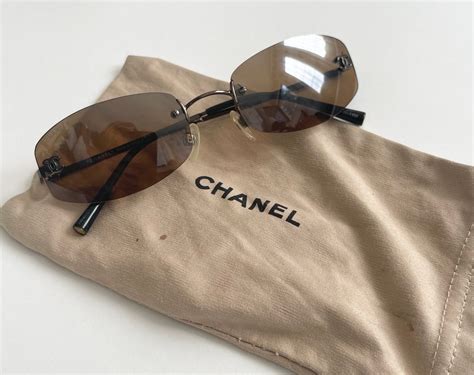 chanel brown rimless sunglasses|chanel rimless sunglasses vintage.